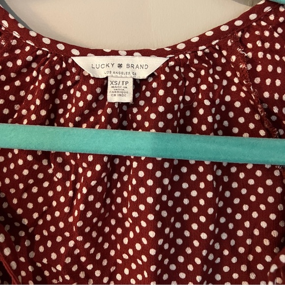 Ladies Lucky Brand Long sleeve Polka Dot Blouse shirt - Picture 2 of 4